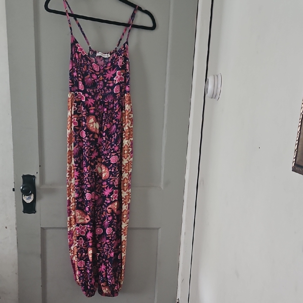 SHEIN Floral Jumpsuit in Pink and Orange